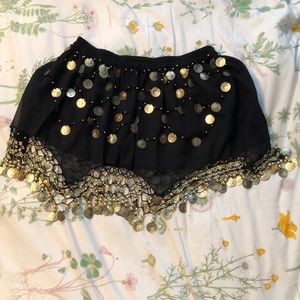 Black Mesh Coin Skirt